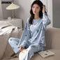 M-5XL Big Size Autumn Spring Pajamas Set for Women Kawaii Printing Sleepwear for Girl Fashion Long Sleeve O-neck Woman's Pijamas