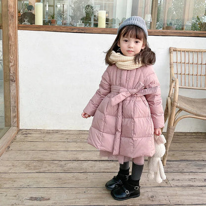 New Autumn Winter Girls Jacket Keep Warm Fashion Little Princess Coat Hooded Zipper Baby Outerwear Birthday Gift Kids Clothes