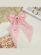 1pcs Wome Solid Color Satin Ribbon long Big Bows Hairpin  Internet red Spring Clips Hair Accessories for Girls Trendy  Summer He