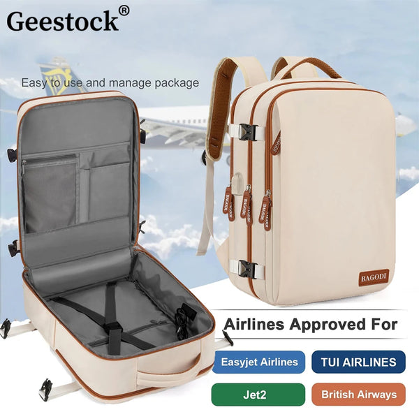 Geestock Backpack Ryanair 40x20x25 Travel Cabin Bag 45x30x20 Easyjet Airplane Cabin Backpack Suitcase Trip Cabin Laptop Backpack