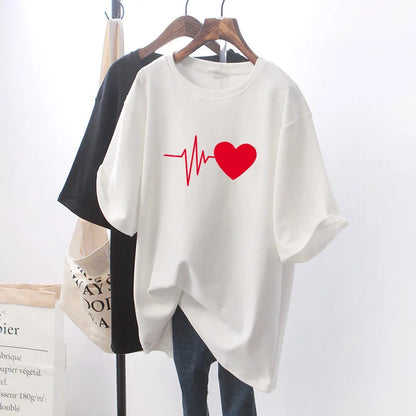 Summer new women's short-sleeved explosive loose cotton white t-shirt top women