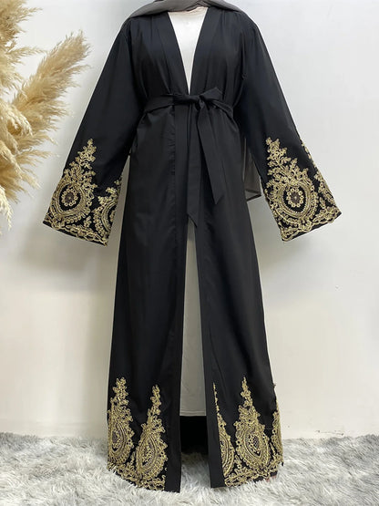 New Abaya Ramadan Women Muslim Embroidered Kimono Dubai Turkish Arab Islamic Clothing