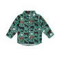 Kids Boys Shirts Western Style Cow Print Long Sleeve Turn-Down Collar Button-Down Toddler Tops Fall Winter Casual Clothes