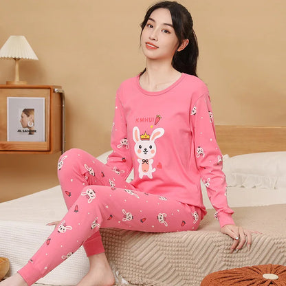 Teens Pijamas Long Sleeve Cotton Pyjamas Kids Clothes Sets Cartoon Big Boy Sleepwear Cute Pajamas For Girls 10 12 14 16 18 Years