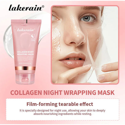 100g Pink Collagen Jelly Cream Peel-off Collagen Night Cream Mask Gentle Essence Shrinks Pores Moisturizes Brighten Serum Gel