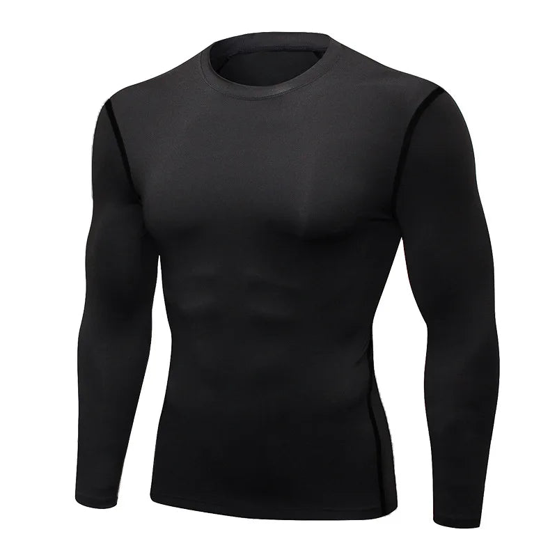 Men's Long-sleeved Thermal Underwear Male Thin Tight Fitting Fast Dry Elastic Fitness Tops Man Autumn Winter Sprots Wear