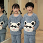 2025 Winter Flannel Baby Girls Sleepwear Children Warm Pajamas Set Toddler Boy Coral Fleece Pyjamas Kids Plush Pijamas Clothes