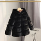 3-12 Years Little Girls Cute Thick Warm Fox Fur Jacket Fashion Winter Autumn Coats Kids Children Faux Fur Outerwear High Quality