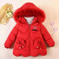 Children's winter coat Little girl cotton-padded jacket thickened fashion down  jacket girl's medium long super cute  jacket