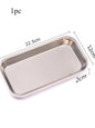 1/2pcs Kitchen Tray Stainless Steel Square Storage Tray Dental Medical Tool Nail Tattoo Dental Medical Device Supplies Tray Dish