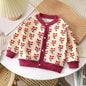 Baby Boys Girls Thicken Knitted Cardigan New 2025 Autumn Winter Kids Cartoon Plaid Warm Knitwear Sweater Coat Casual Clothing