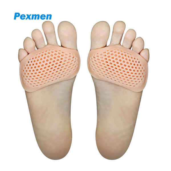 Pexmen 4Pcs Metatarsal Pads Ball of Foot Cushions for Women and Men Soft Gel Forefoot Pads Pain Relief Mortons Neuroma Callus