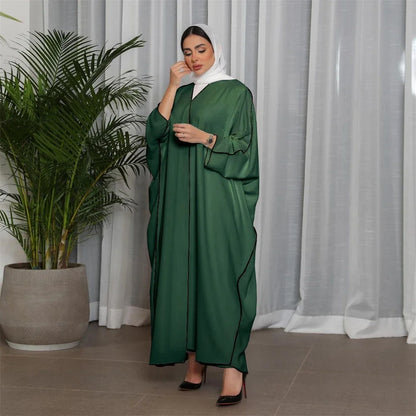 Kimono Abayas Open Cardigan Women Muslim Crepe Dress Turkey Arab Dubai Saudi Islam Robe Ramadan Eid Jalabiya Caftan Gown Clothes