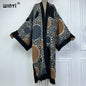 WINYI winter coat Africa women Retro print tassel Luxury Fur Loose OverCoat Thick Warm long down coat Europe cardigan new abaya