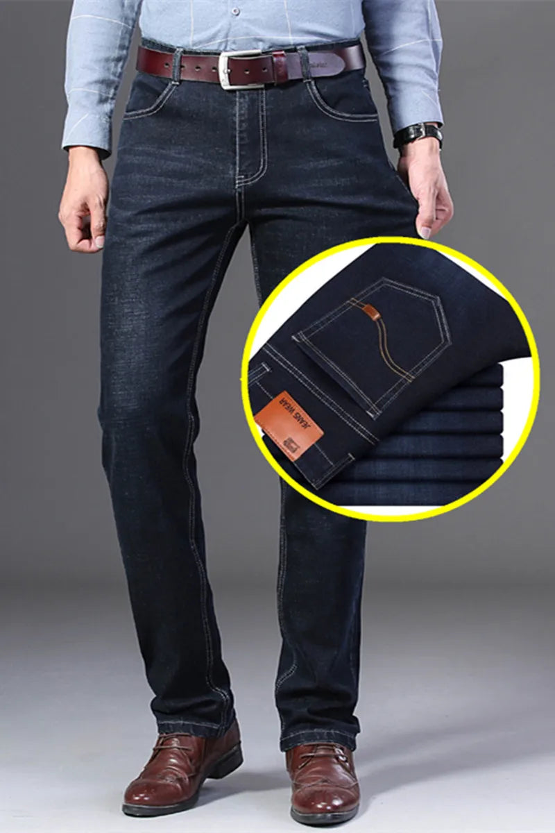 KUBRO Men Jeans Brand 2025 Fashion Business Pants Retro Classic Denim Trousers Autumn Casual Stretch Slim Jean Men‘s Denim Pant