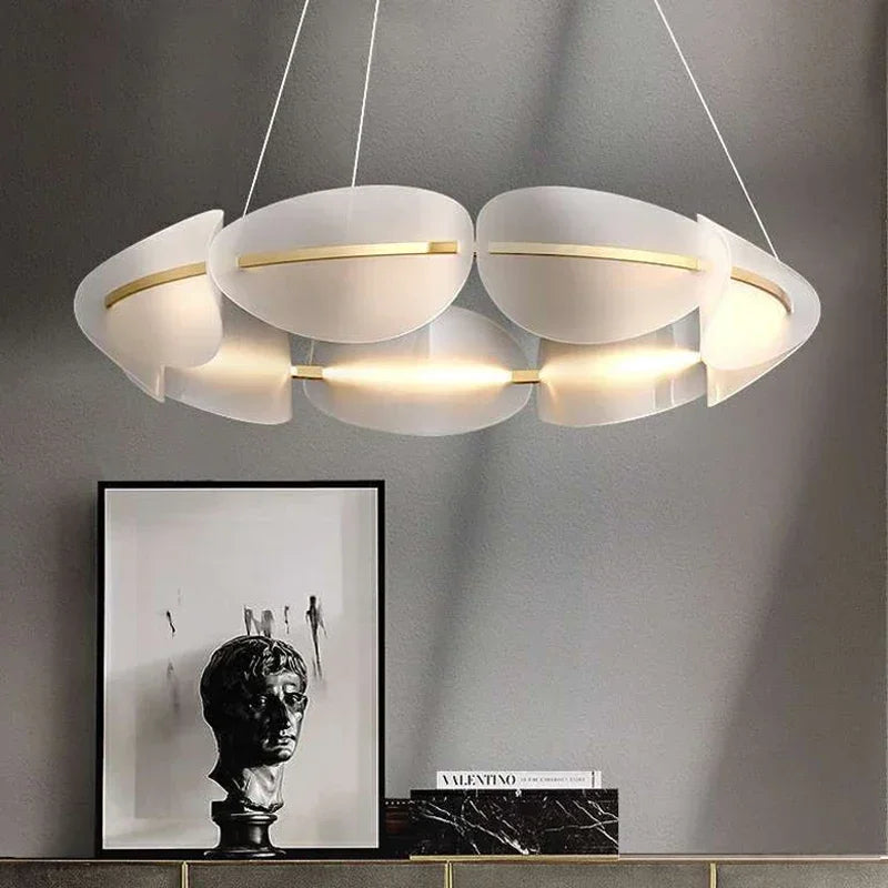 Royal Modern Chandeliers Acrylic Pendant Lamp for Living Room Bronze Chandelier Bedroom Ligthing Hanging Lights Indoor Luminaire