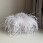 Pearl Bead Bag With Feather Fur Designer Brand Clear Acrylic Crystal Stone Box Tote Handbag Women Handmade Party Purse