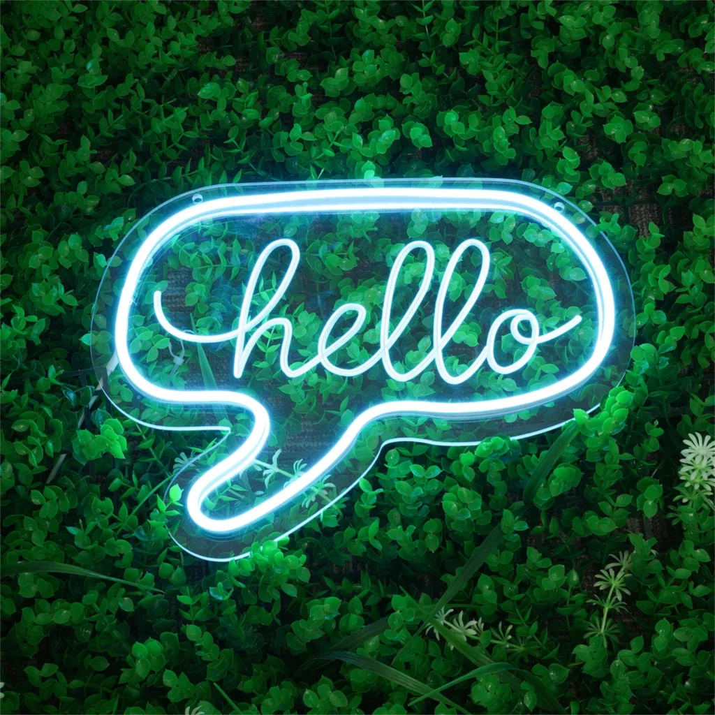 Neon Sign Engraving Led Light Custom Hello Sign for Home Wall Ligths Decor Bed Room Bar Wedding LED Lighting Signs