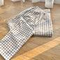 Men’s Cotton Plaid Pajama Long Sleeping Pants Male Casual Loose Trousers Loungewear Cozy Soft Breathable Sleep Bottoms Nightwear