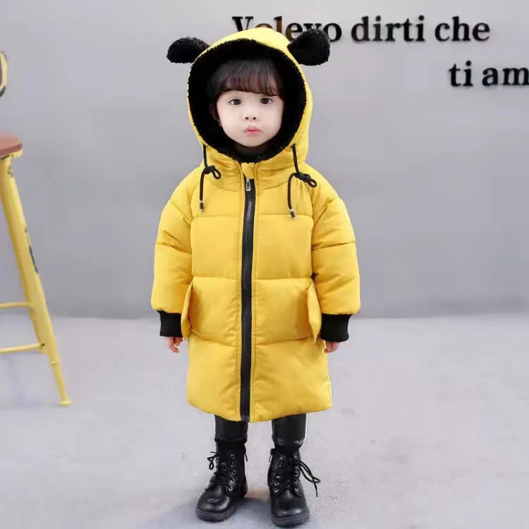 New Autumn Winter Girls Jacket Keep Warm Fashion Little Princess Coat Hooded Zipper Baby Outerwear Birthday Gift Kids Clothes