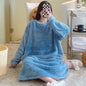 Women Winter Night Dress Warm Flannel Large Size 6XL Thick Nightgowns Warm Sleepwear Nightwear Pajamas sets Lounge Set Home Wear