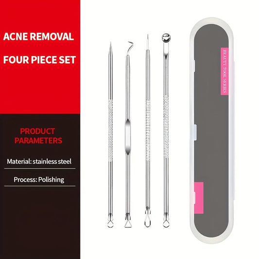 4PCS Blackhead Remover Acne Needle Tools Set Face Cleaning Black Dots Pimple Comedone Extractor Pore Cleaner Skin Care Products