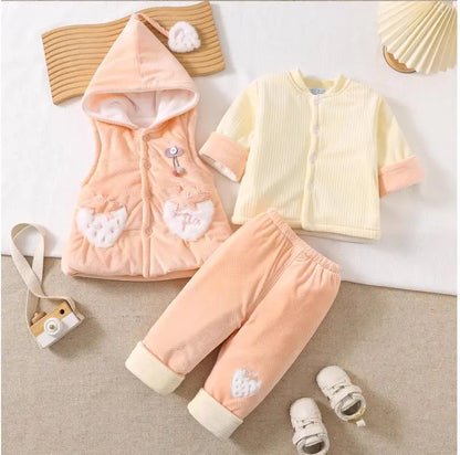 Baby girl's thin cotton three-piece suit