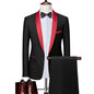 Men Skinny 3 Pieces Set Formal Slim Fit Tuxedo Prom Suit / Male Groom Wedding Blazers High Quality Dress Jacket Coat Pants Vest