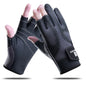 Autumn Winter Gloves Outdoor Sport Fishing Gloves Waterproof Fleecing Show Three Fingers Luya Equipment Anti-slip Wear-resistant