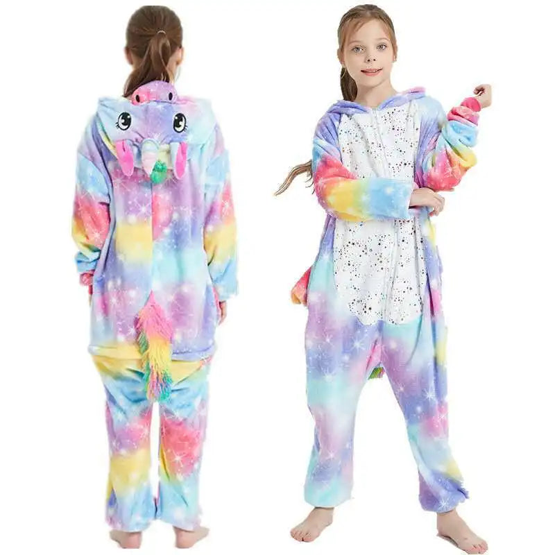 Kids Pijamas Shark Kigurumi Parenting Animal  Onesie Unicorn Sleepwear Bodysuits Adult Full Body Jumpsuits Winter Flannel