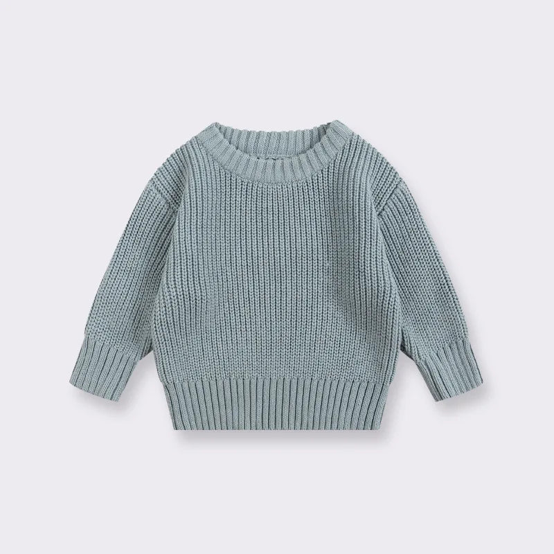 0-6T Newborn Baby Sweater Kid Boy Girl Winter Clothes Warm Thick Knit Pullover Top Infant Long Sleeve Basic Knitwear Outfit