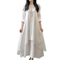 Spring Summer Women Long Cotton Linen Dress