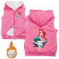 The Little Mermaid Ariel Children Vest Hoodes Sleeveless Jacket Winter Warm Baby Fur Waistcoat Outerwear Kids Girl Boy Clothes