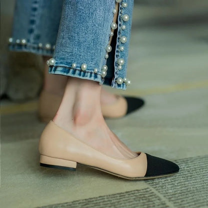 2025 Women Leather Sandals Office Women‘s Shoes Sandals Flat Bottom Slippers Thick Heel Chaussure Femme Zapatos Mujer Sandalias