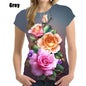 New Style Plus Size T Shirt For Women Floral Print Blouse T-shirt  Fashion Harajuku Oversized Women's Clothing Top Shirt