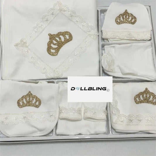 All white 10pcs Newborn Baby Boy Outfits Set Kids Clothing Real Cotton Infant Care Products Body Suit Shirt Pants (GREAT BABYSHOWER GIFT)