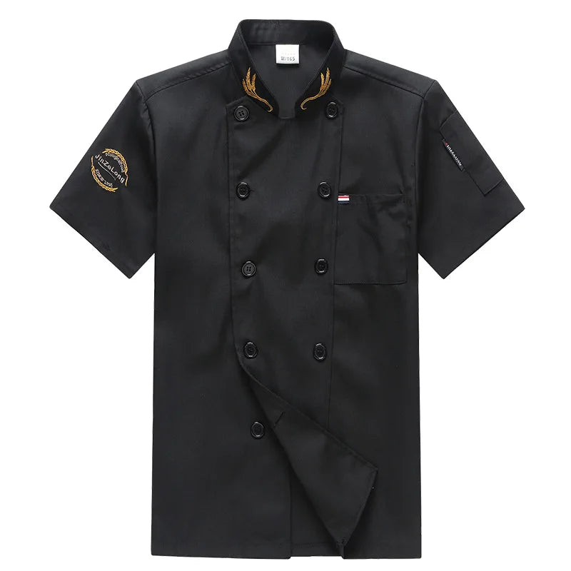 Catering Chef Overalls Men's Short-sleeved Summer Hotel Restaurant Cafeteria Baking Pastry Kitchen Chef Uniform Long-sleeved