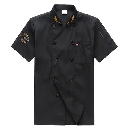 Catering Chef Overalls Men's Short-sleeved Summer Hotel Restaurant Cafeteria Baking Pastry Kitchen Chef Uniform Long-sleeved