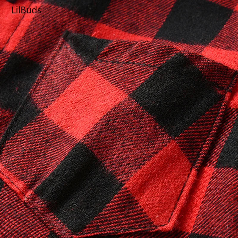 2025 Kids Boy Toddler Boys Plaid Gentleman Shirts Tops Long Sleeve Bowtie Lapel Blouse Children Costume Autumn Winter