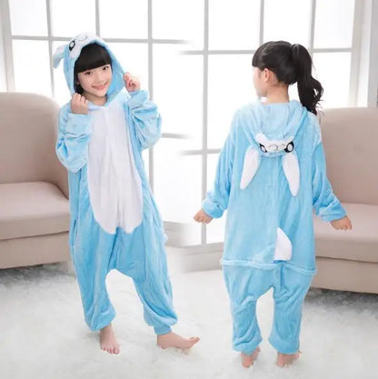 New Children Pajamas Winter Sleepwear Boys Onesies Girls Pyjama Set Cute Stitch Unicorn Skeleton Animal Kids Pijamas Jumpsuit