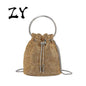 Full A rhinestone Bucket Bag Full Of Diamond bag fashion studded Joker slung hand bill of lading shoulder dinner bag