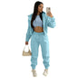 Custom LOGO made autumn women's thick 2-piece sportswear jogger suit 3-piece sportswear and hoodie suit