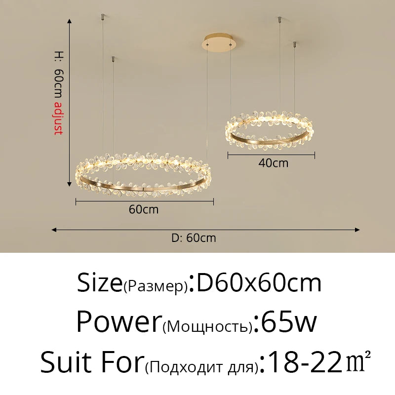 2025 Modern Crystal LED Chandeliers Lamp For Living Dining Room Home Decor Lights Bedroom Dining Table Ligthing Indoor Luminaire