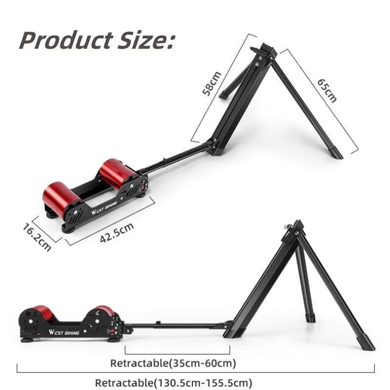 WEST BIKING Bike Roller Trainer Riding Platform Aluminium Indoor Exercise Gym Road Cycling Platform Trainer for 16-29 Inch Bike