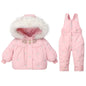 Winter Children`s Clothing Set 2Pcs Girl Down Jacket 2025 New Baby Snowsuit Clothes Overalls for kids Toddler Jumpsuit Coat 1-4Y