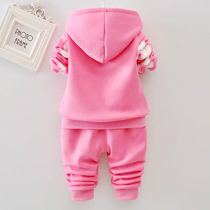 1 2 3 4 5 Years Winter Baby Girls Clothing Sets Flowers Keep Warm Thicken Jacket And Pants Little Princess Suits Kids Clothes