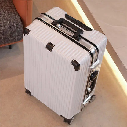 Aluminum Frame Carry-On Suitcase Luggage Mute Trolley Case Universal Wheel Durable And Sturdy Password Valise De Voyage