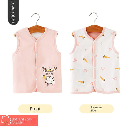 Baby Vest Spring and Autumn Thin Cotton Girls' Sweetheart Waistwear Neonatal Belly Care Boys' Horse Jacket Children's Vest