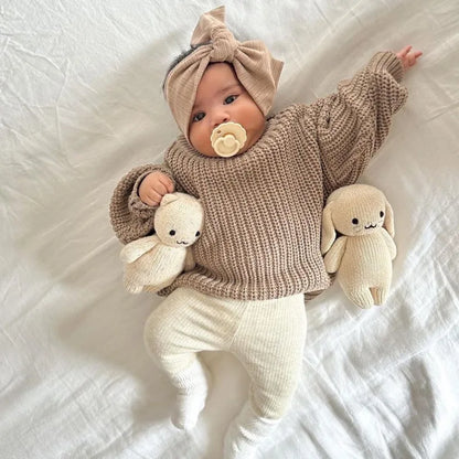 0-6T Newborn Kid Baby Boy Girl Winter Clothes Toddler Baby Sweater Infant Knit Pullover Top Casual Basic Top Knitwear Outfit