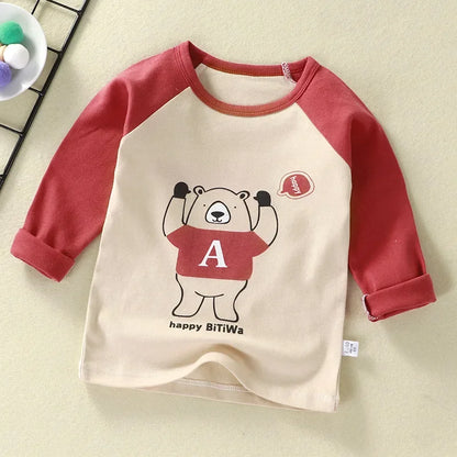 Children's Clothing Boys Girls T-Shirt kids clothes Cartoon Tops Long Sleeve Baby Clothing Autumn Winter Cotton Print Sweatshirt